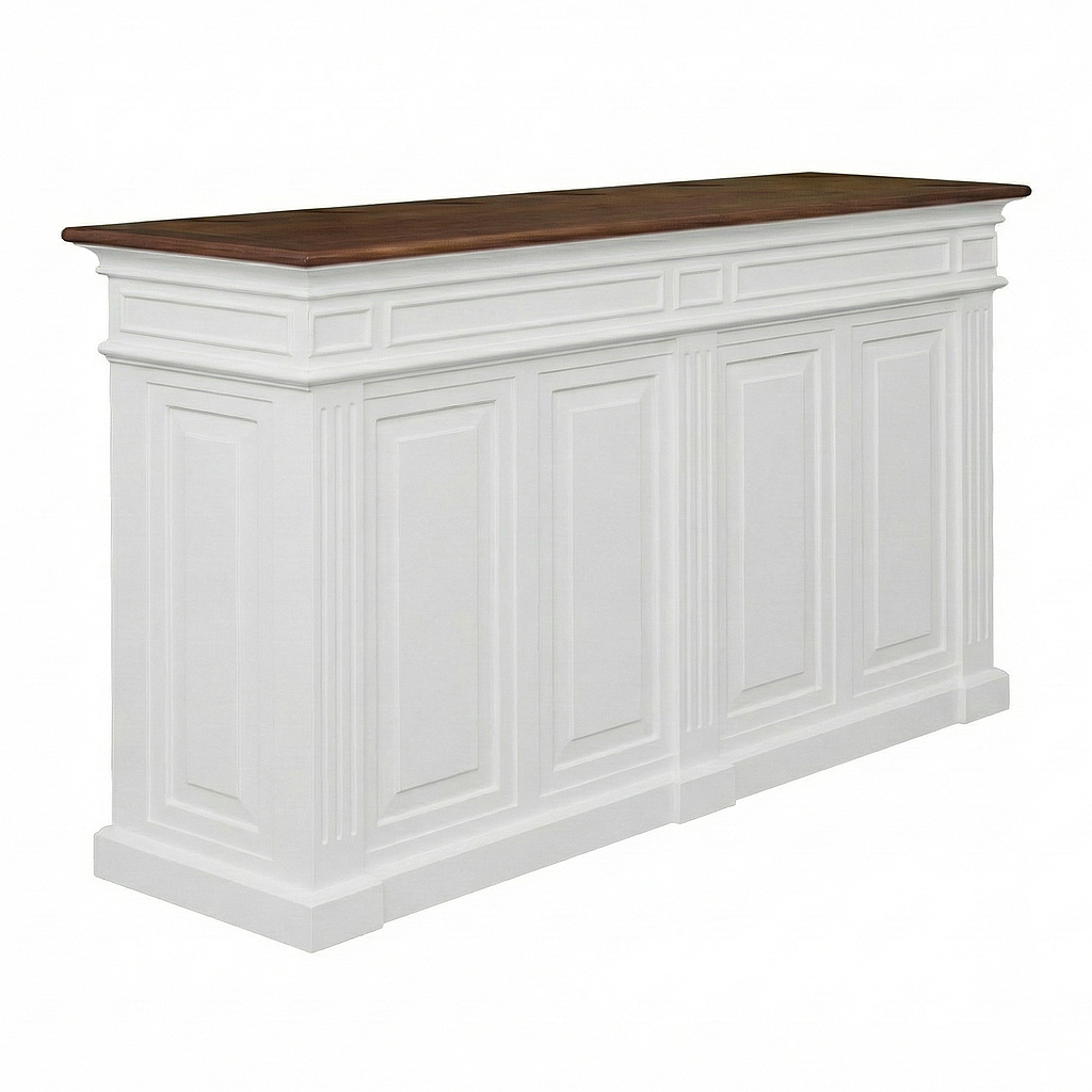 MARTY - Bar unit L183 x H110 - Brushed white and Washed antic