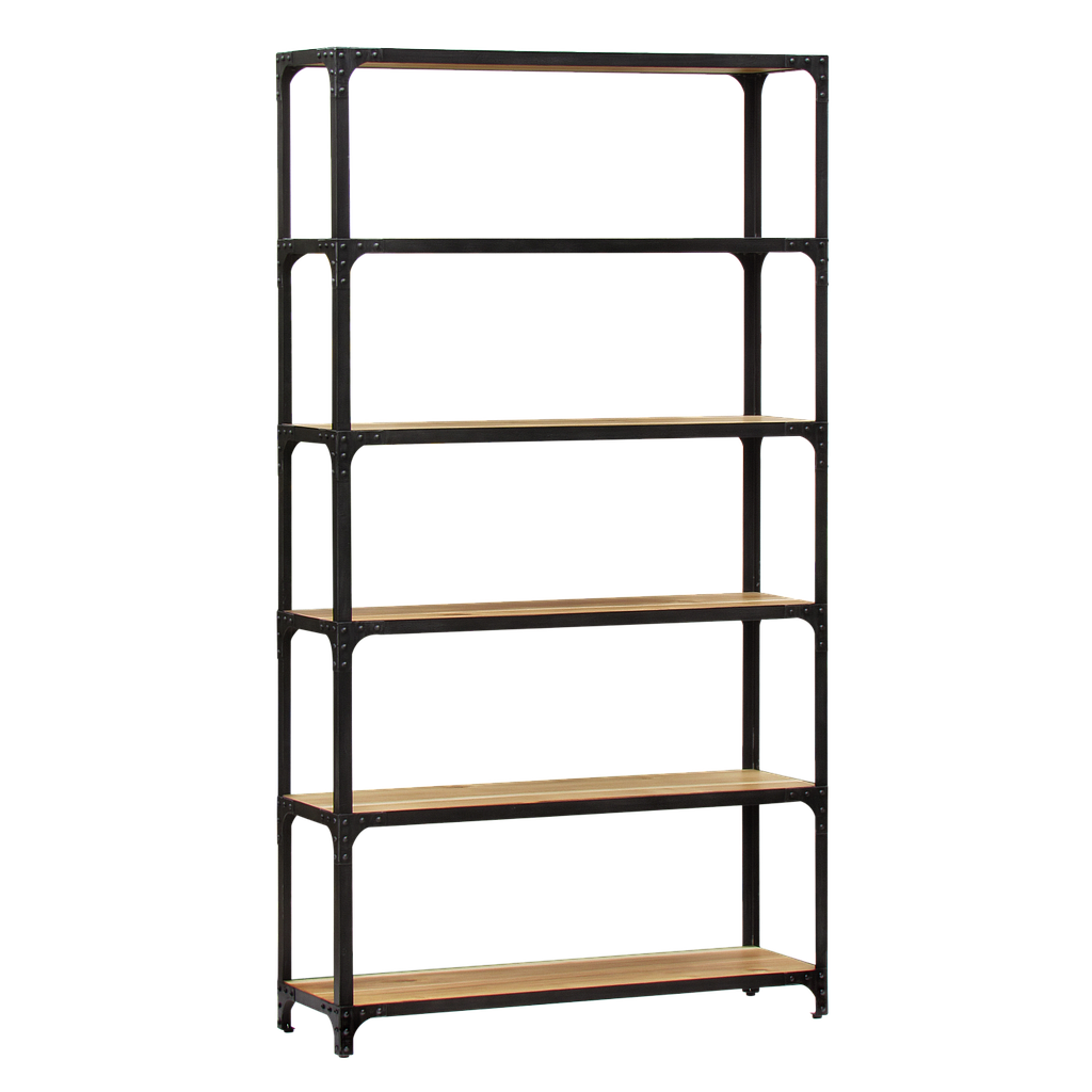 MANHATTAN - Shelf L110 x H204 - Vintage anthracite and Natural acacia