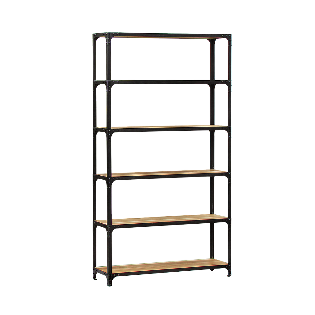 MANHATTAN - Shelf L110 x H204 - Vintage anthracite and Natural acacia