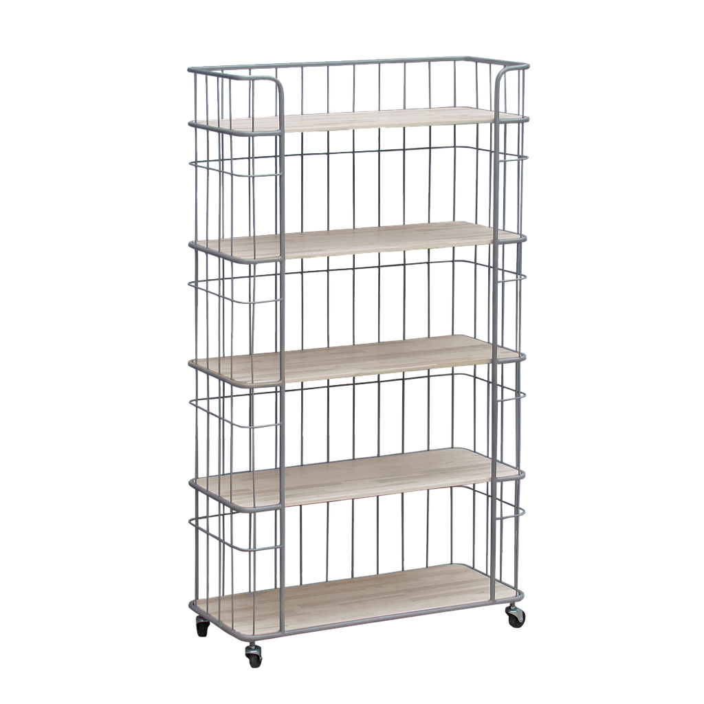 KEANE - Shelf L90 x H162 - Vintage silver and Whitened acacia