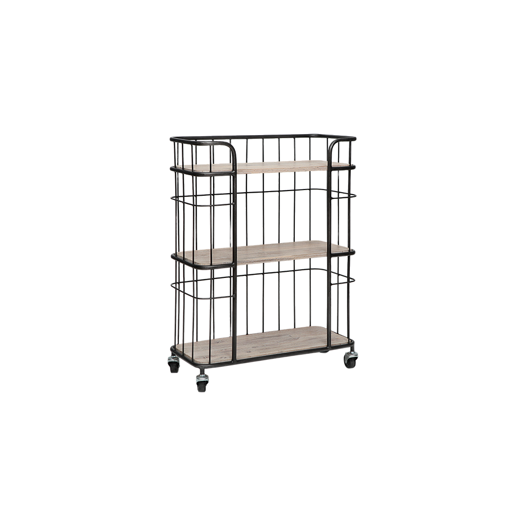 KEANE - Shelf L60 x H82 - Vintage anthracite and Whitened acacia