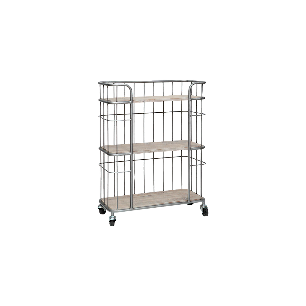 KEANE - Shelf L60 x H82 - Vintage silver and Whitened acacia