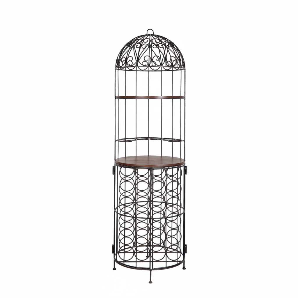 JUDITH - Wrought iron bar cage H170- Burnish and Washed antic