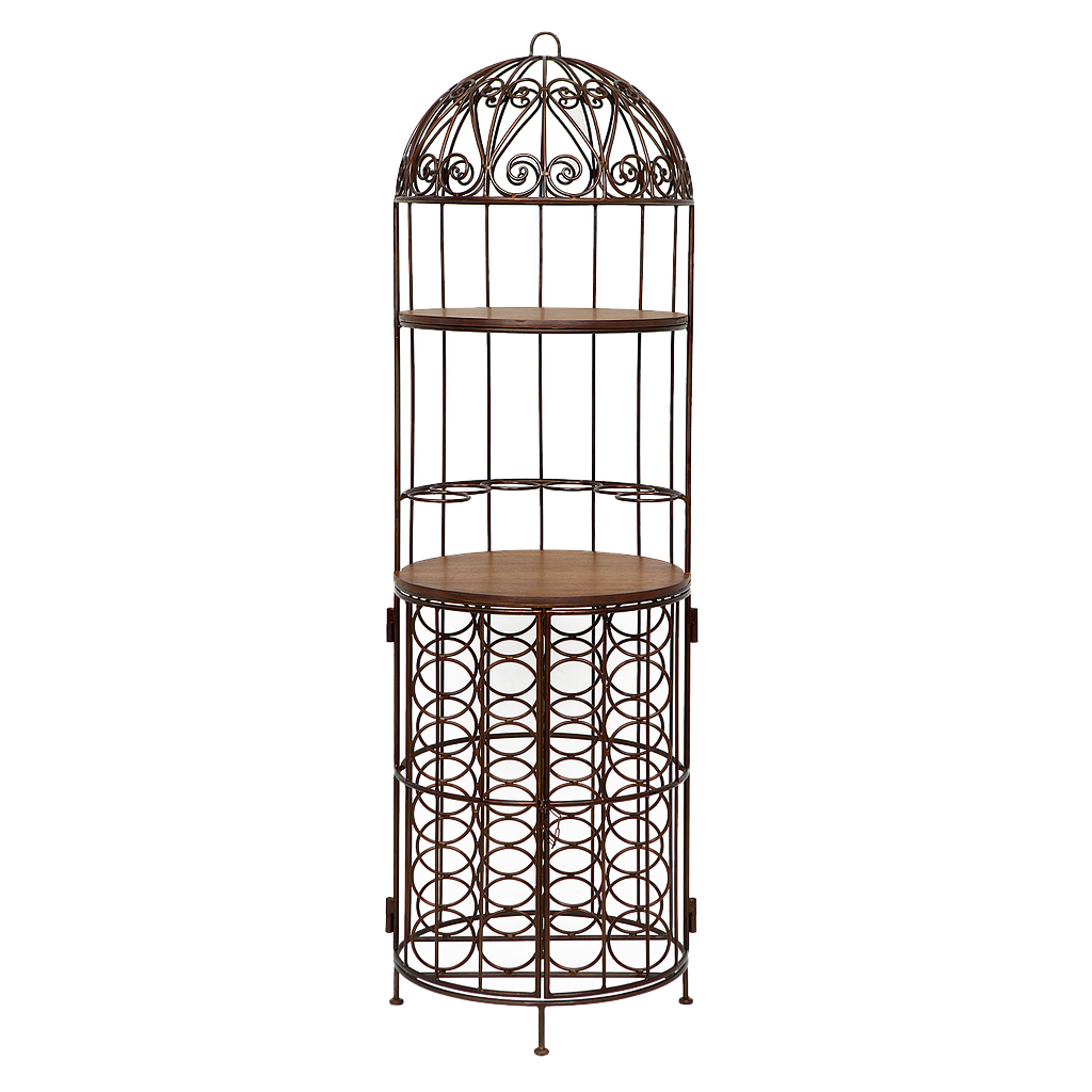 JUDITH - Wrought iron bar cage H170- Burnish and Washed antic
