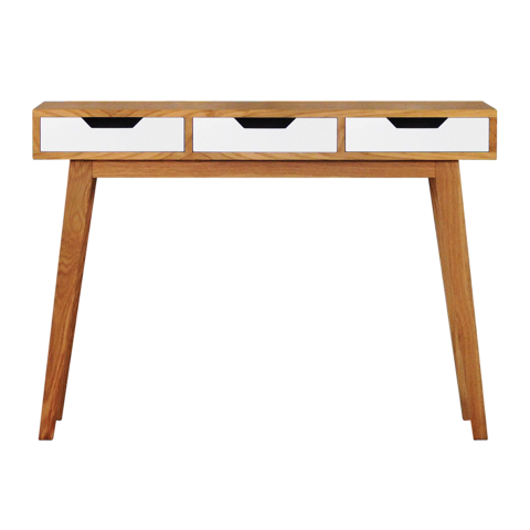 OSLO - Console table L110 - Natural oak and White lacquered