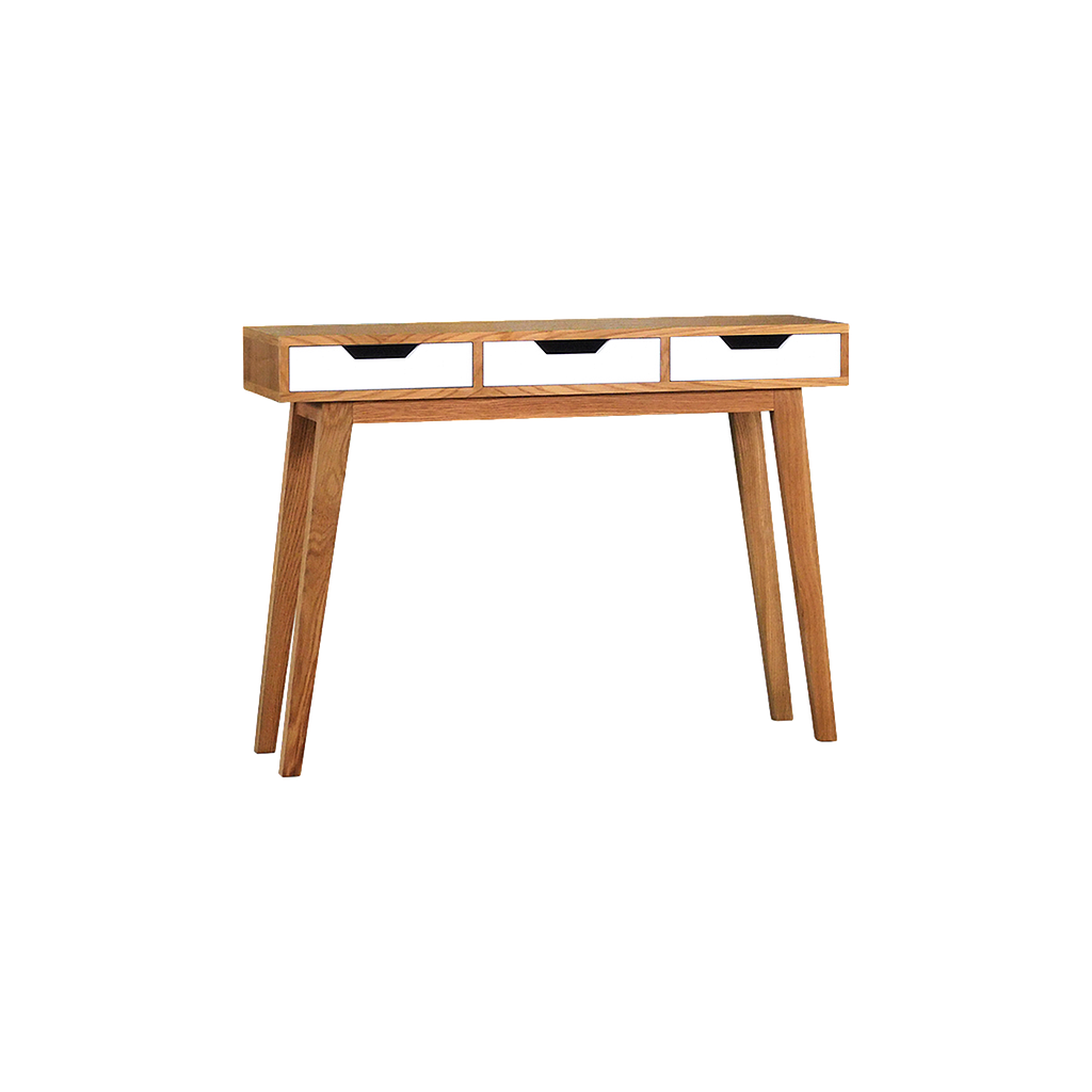 OSLO - Console table L110 - Natural oak and White lacquered