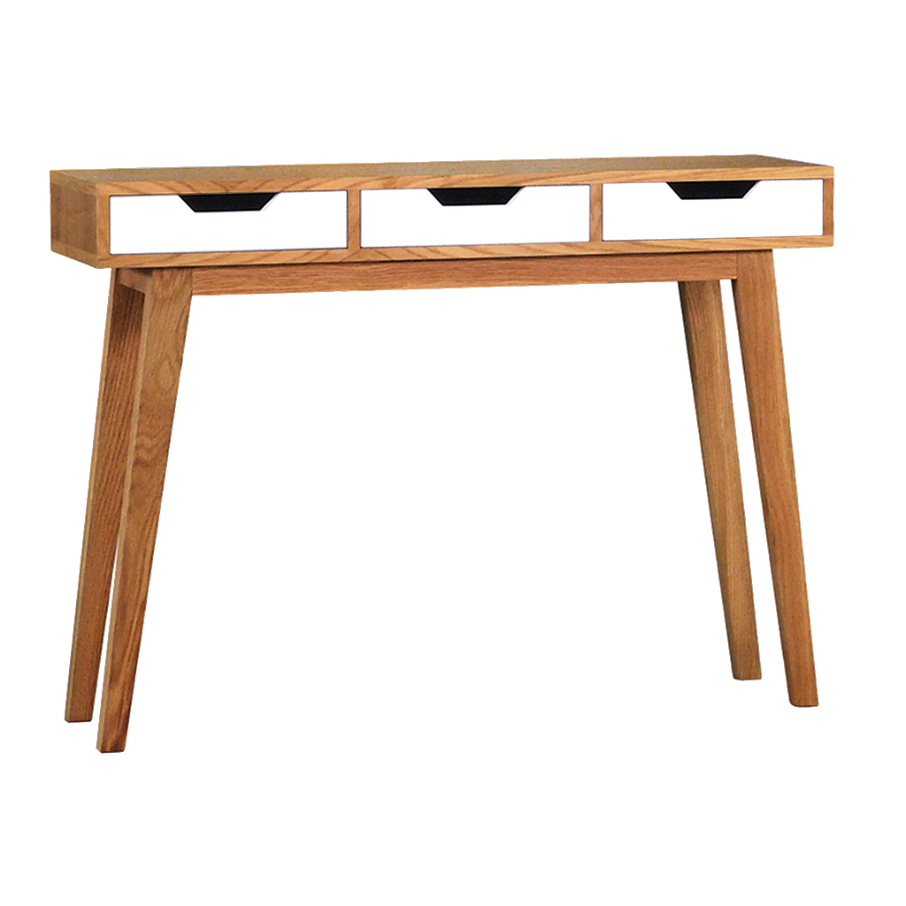 OSLO - Console table L110 - Natural oak and White lacquered
