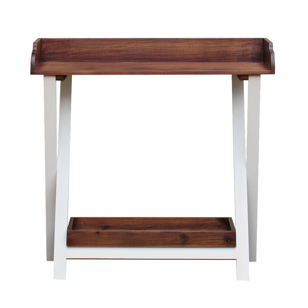 SAHARA - Folding Console table L90 - Brushed white and Washed antic