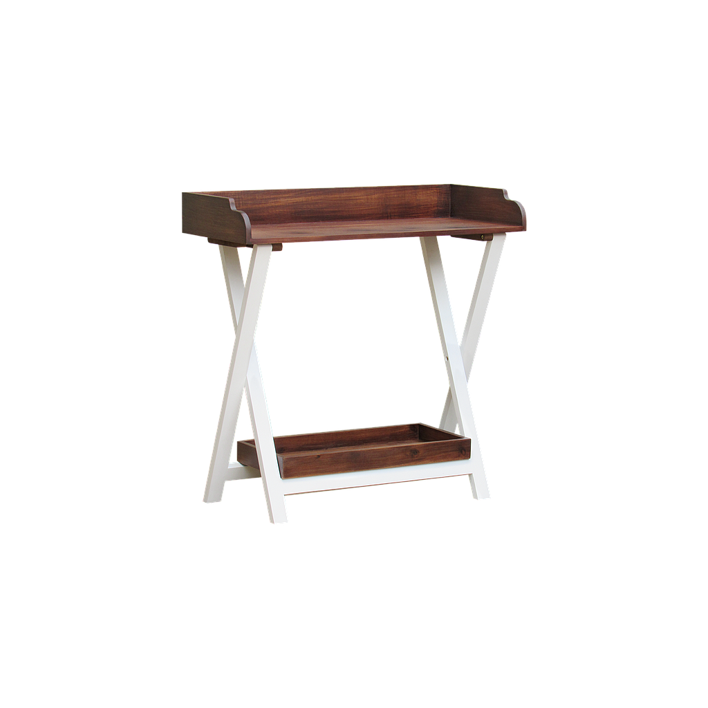 SAHARA - Folding Console table L90 - Brushed white and Washed antic