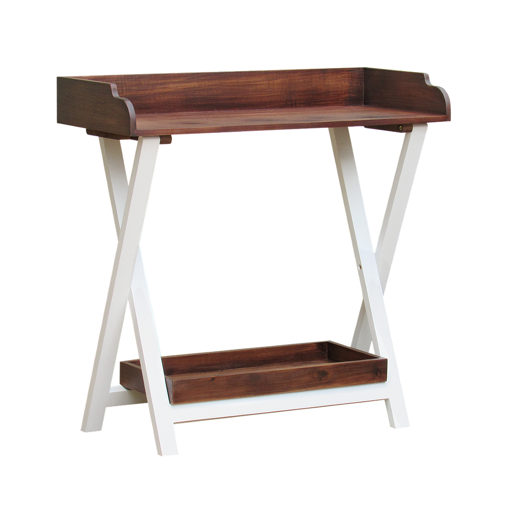 SAHARA - Folding Console table L90 - Brushed white and Washed antic