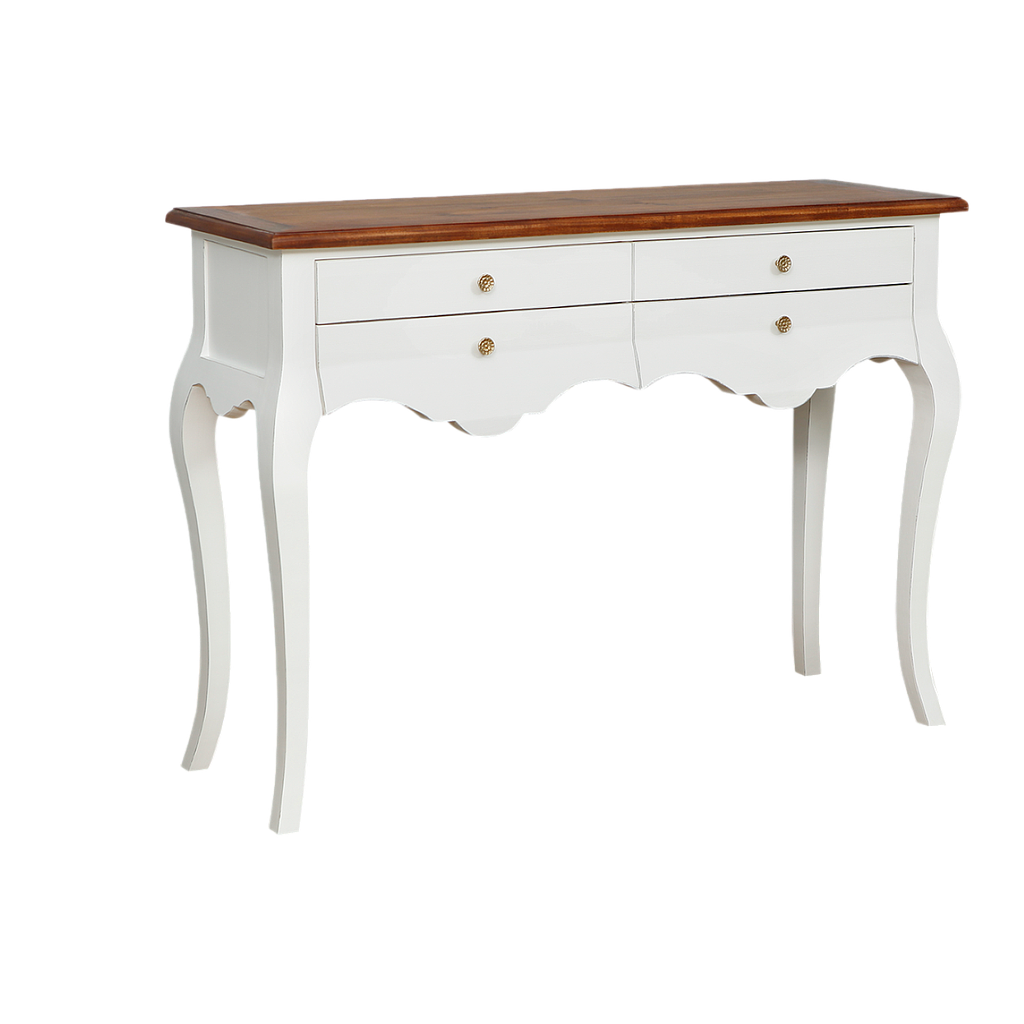ELODIE - Console table L120 - Brocante white and Washed antic
