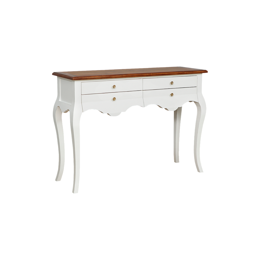 ELODIE - Console table L120 - Brocante white and Washed antic