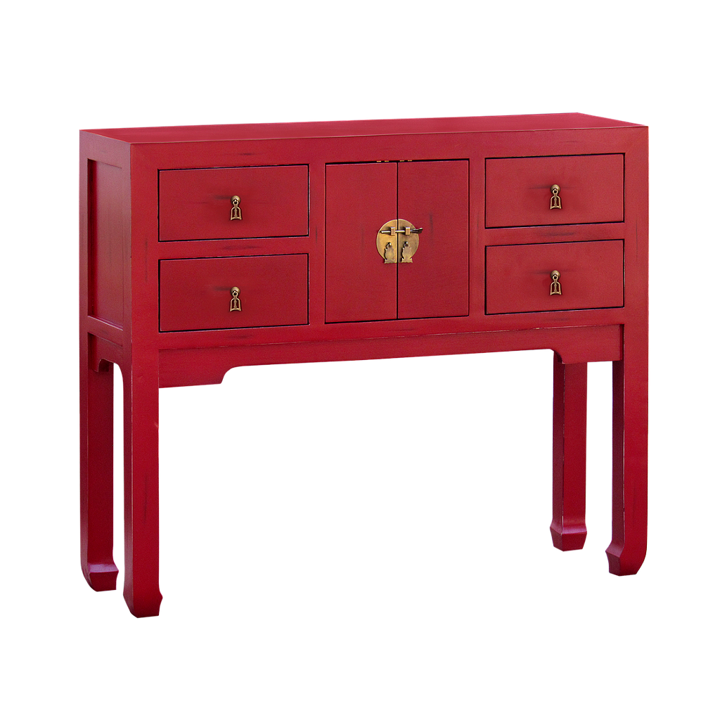 XIAN - Console table L100 - Patina chinese red