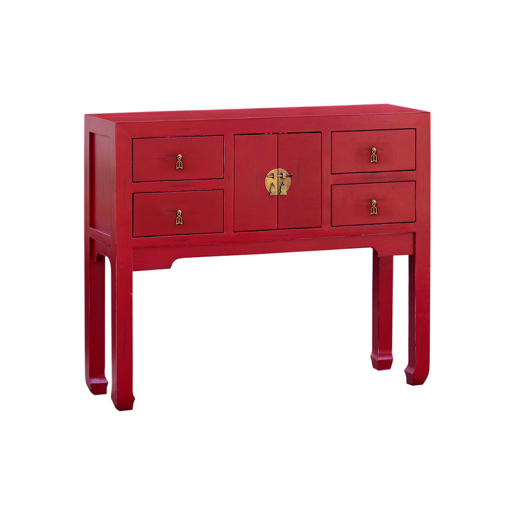 XIAN - Console table L100 - Patina chinese red