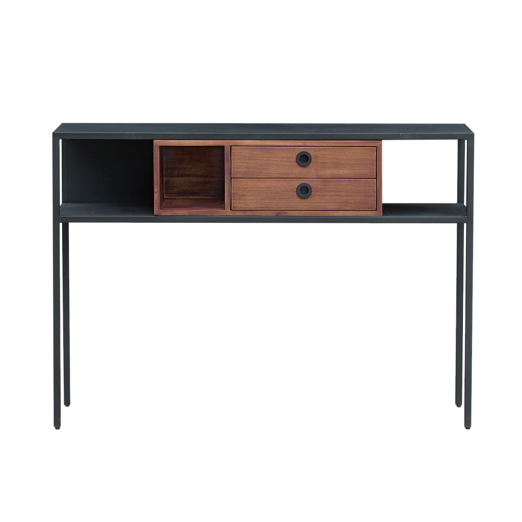 JOHNSON - Console table L120 - Matt black and Washed antic