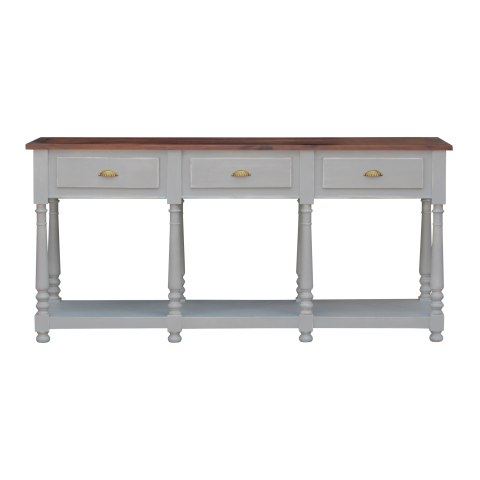 FOUCAULT - Console table L180 - Washed antic and Brocante light grey