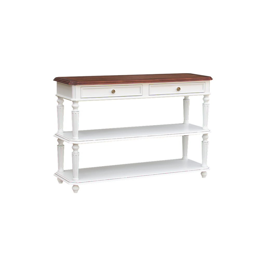 ANNE - Console table L120 - Brocante white and Washed antic