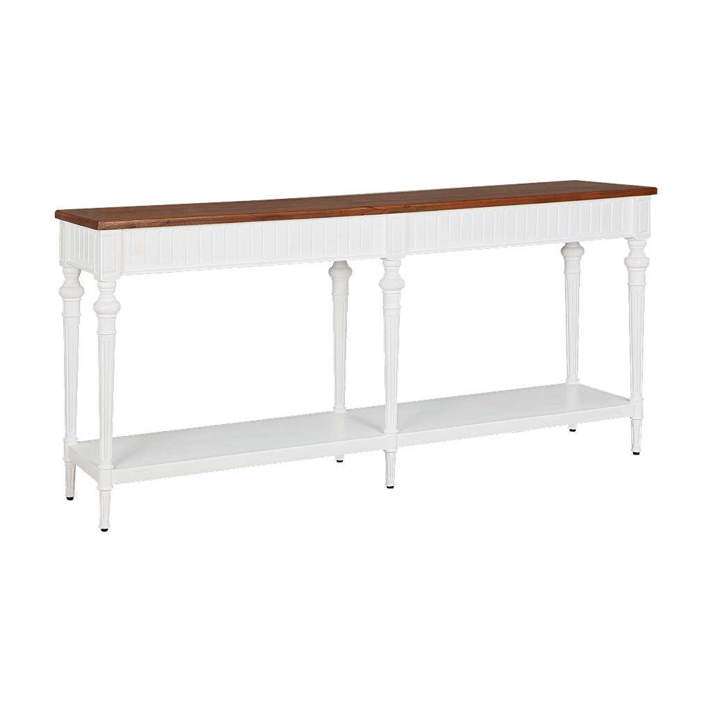 VAKO - Console table L180 - Brushed white and Washed antic