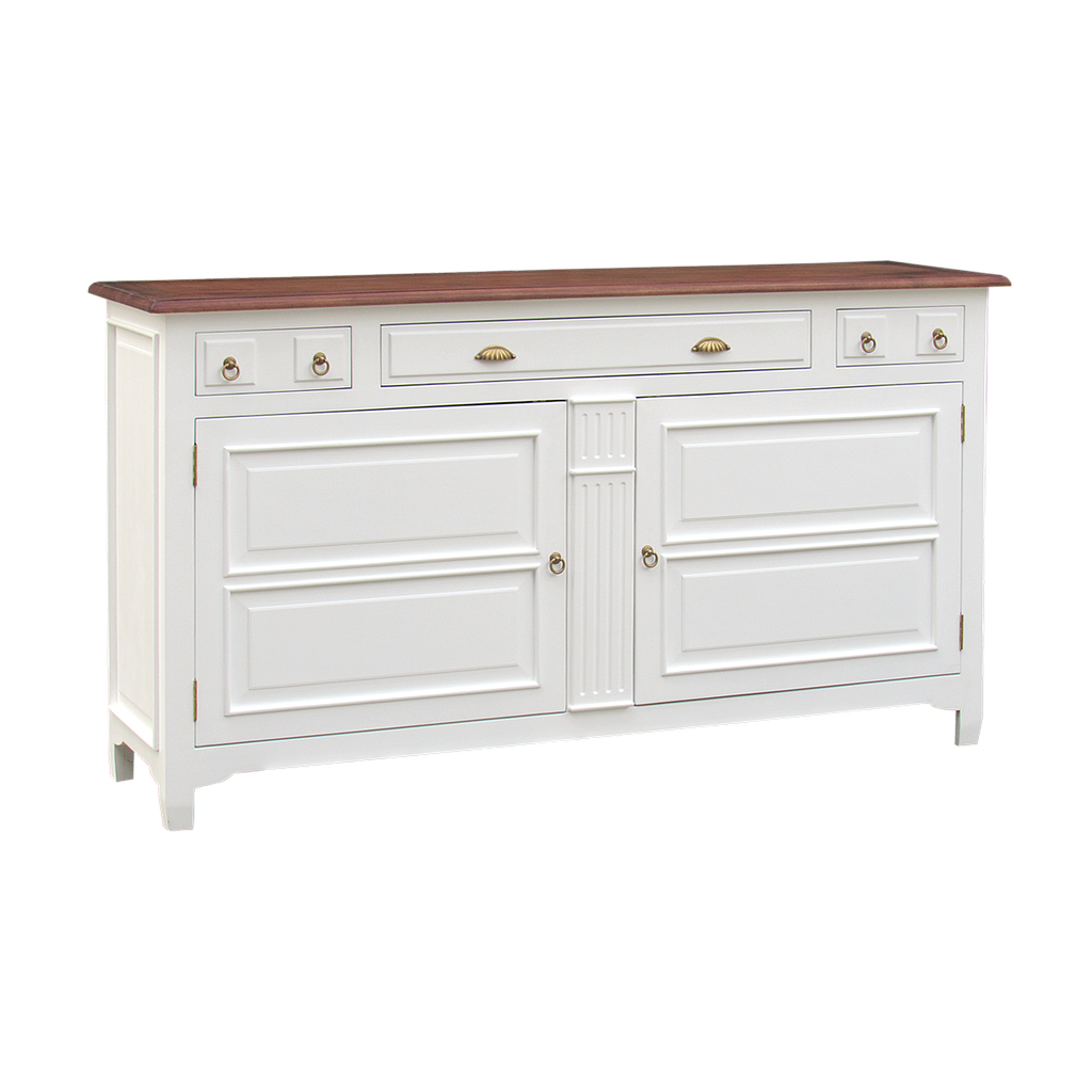 PAUL - Sideboard L180 - Brushed white and Washed antic
