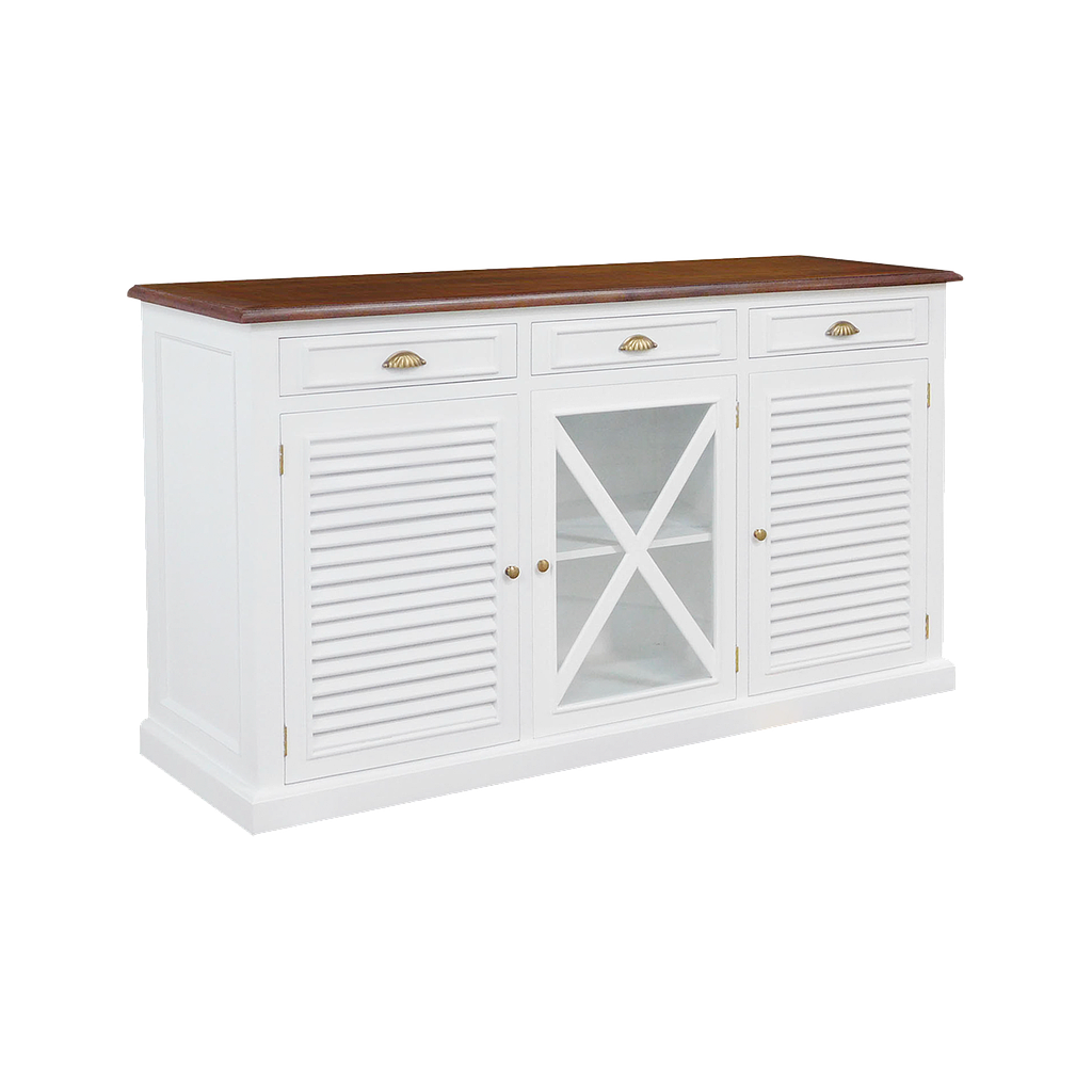 CAEN - Sideboard L160 - Brushed white and Washed antic