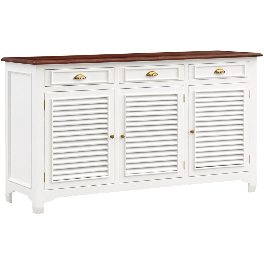 CAEN - Sideboard L160 - Brushed white and Washed antic
