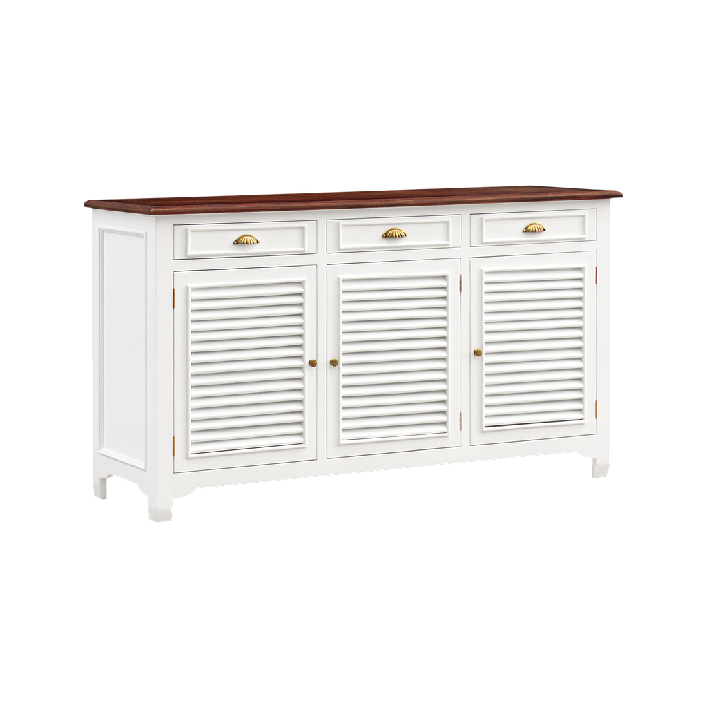 CAEN - Sideboard L160 - Brushed white and Washed antic