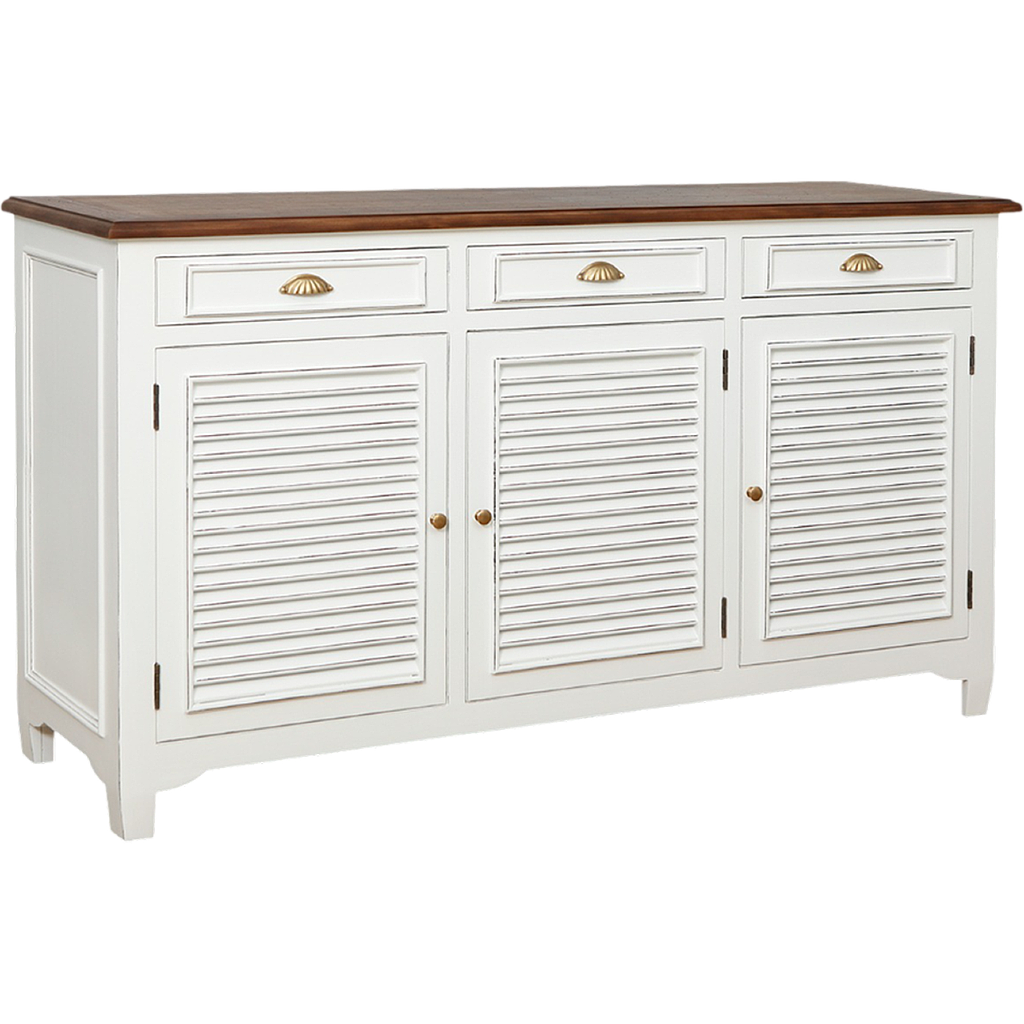 CAEN - Sideboard L160 - Brocante white and Washed antic