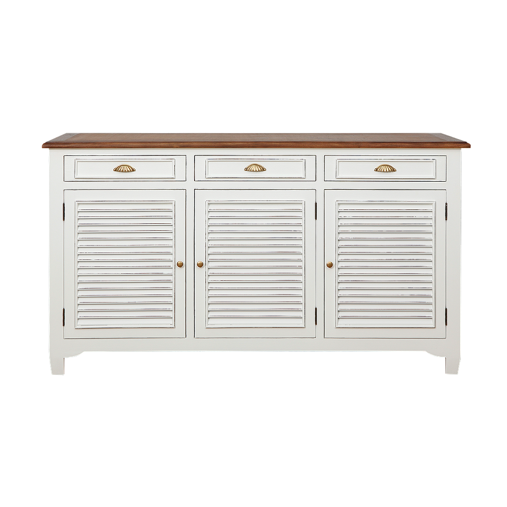 CAEN - Sideboard L160 - Brocante white and Washed antic