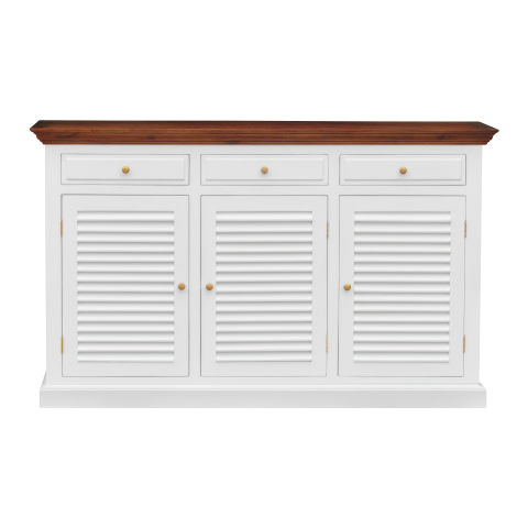 CAEN - Sideboard L150 - Brushed white and Washed antic
