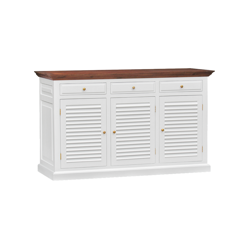 CAEN - Sideboard L150 - Brushed white and Washed antic