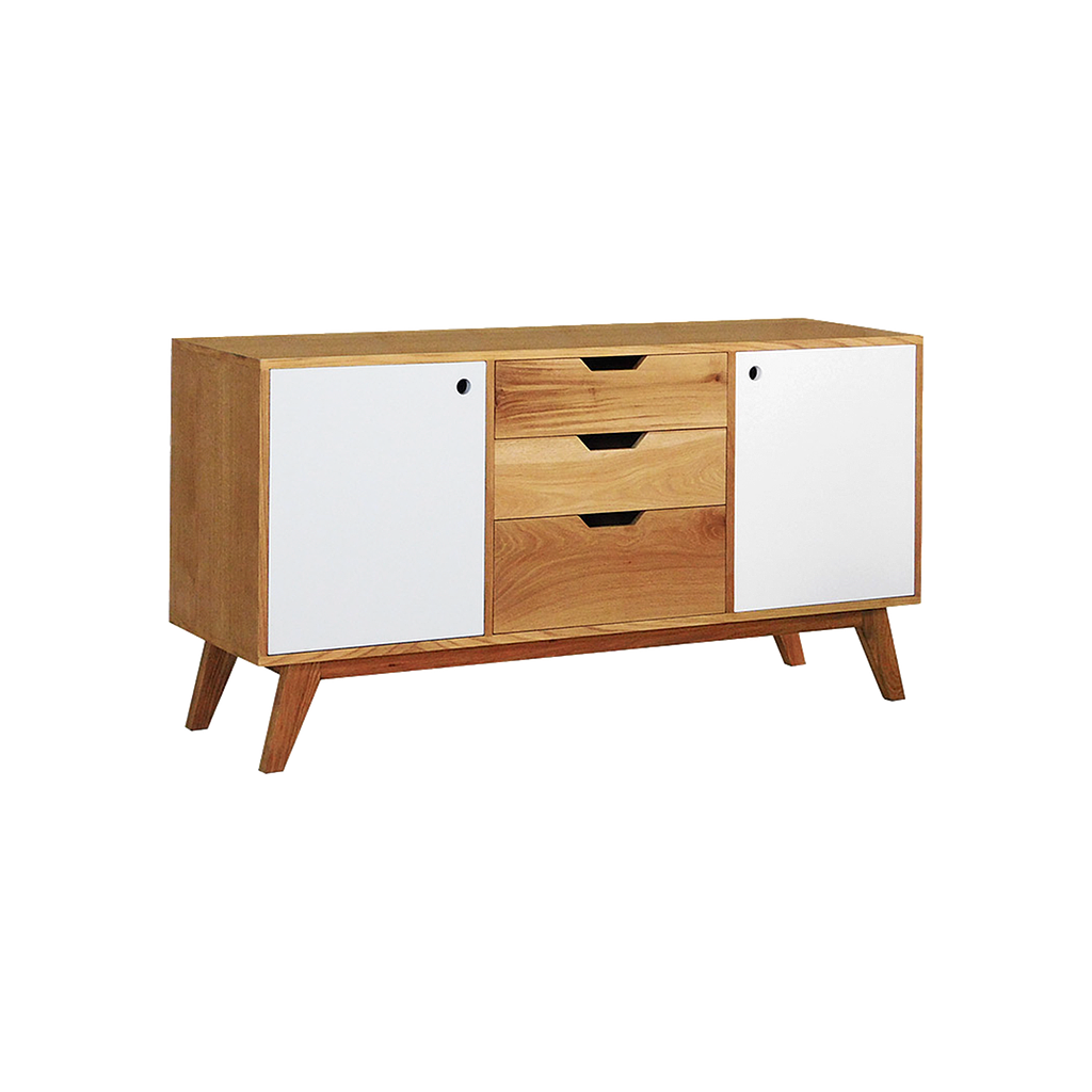 OSLO - Sideboard L145 - Natural oak and White lacquer