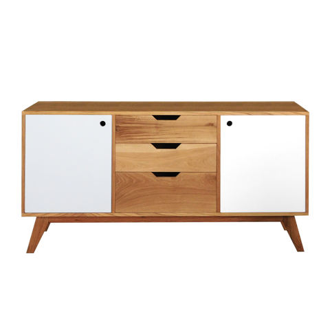 OSLO - Sideboard L145 - Natural oak and White lacquer