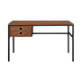 JOHNSON - Desk L130 x W60 - Matt black and Washed antic