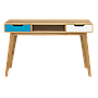 OSLO - Desk L120 x W55 - Natural oak and Multicolor lacquer