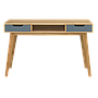 OSLO - Desk L120 x W55 - Natural oak and Pearl grey lacquer