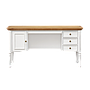 LISANDRO - Desk L140 x W60 - Brocante white and Natural oak