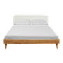 HELSINKI - Queen size bed 160x200 - Natural Oak and White lacquer