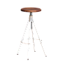 SCOTT - Adjustable bar stool H75/85 - White and Washed antic