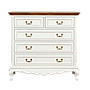 ALEXIA - Chest of drawers L100 x H98 - Brocante white and Washed antic