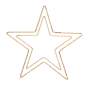 PIERROT - Set of 2 decorative gold Stars