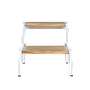 MONTESSORI - Step stool H36 - White and Natural acacia