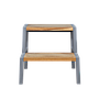 MONTESSORI - Step stool H36 - Pearl grey and Natural acacia