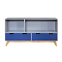 DONAN - Bookcase Storage L140 - Multicolor and Natural oak