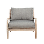 VOLTUMNA - Armchair - Whitened acacia and Light grey cushions