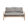 VOLTUMNA - Sofa L130 - Whitened acacia and Light grey cushions