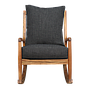 VOLTUMNA - Rocking chair - Natural acacia and Dark grey cushions