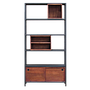 JOHNSON - Bookcase L100 x H200 - Matt black and Washed antic