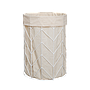EPIS - Laundry basket Diam.35 x H50 - White and Cream canvas bag
