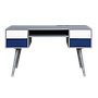 HELSINKI - Desk L130 x W55 - Pearl grey, White & Navy blue