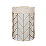 EPIS - Laundry basket Diam.35 x H50 - Gold and Cream canvas bag